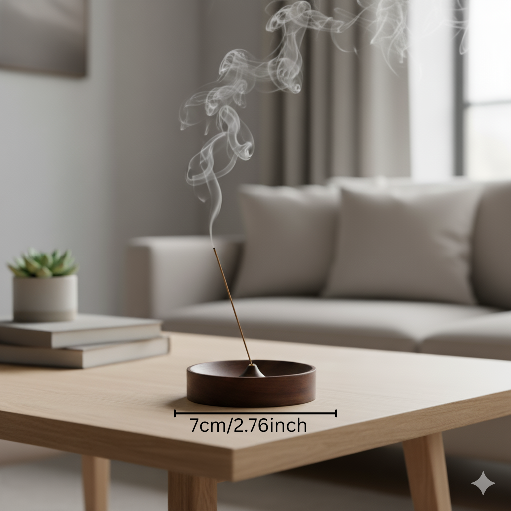 Solid Wood Circular Incense Burner