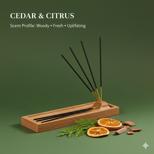 Cedar & Citrus – 10" Incense Sticks (10 Pack)
