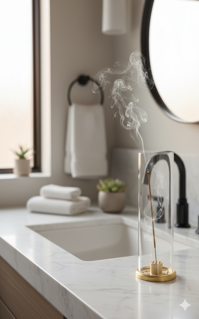 Modern Brass Glass Incense Holder